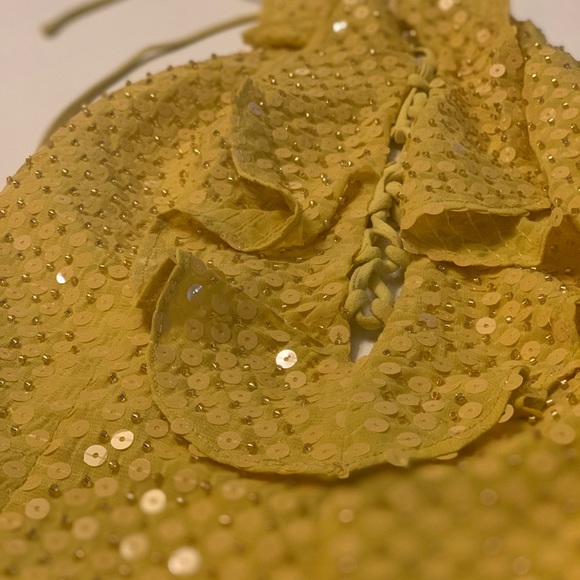 Revolve NBD Rainbow Sequin Romper In Cream Yellow - Picture 7 of 7